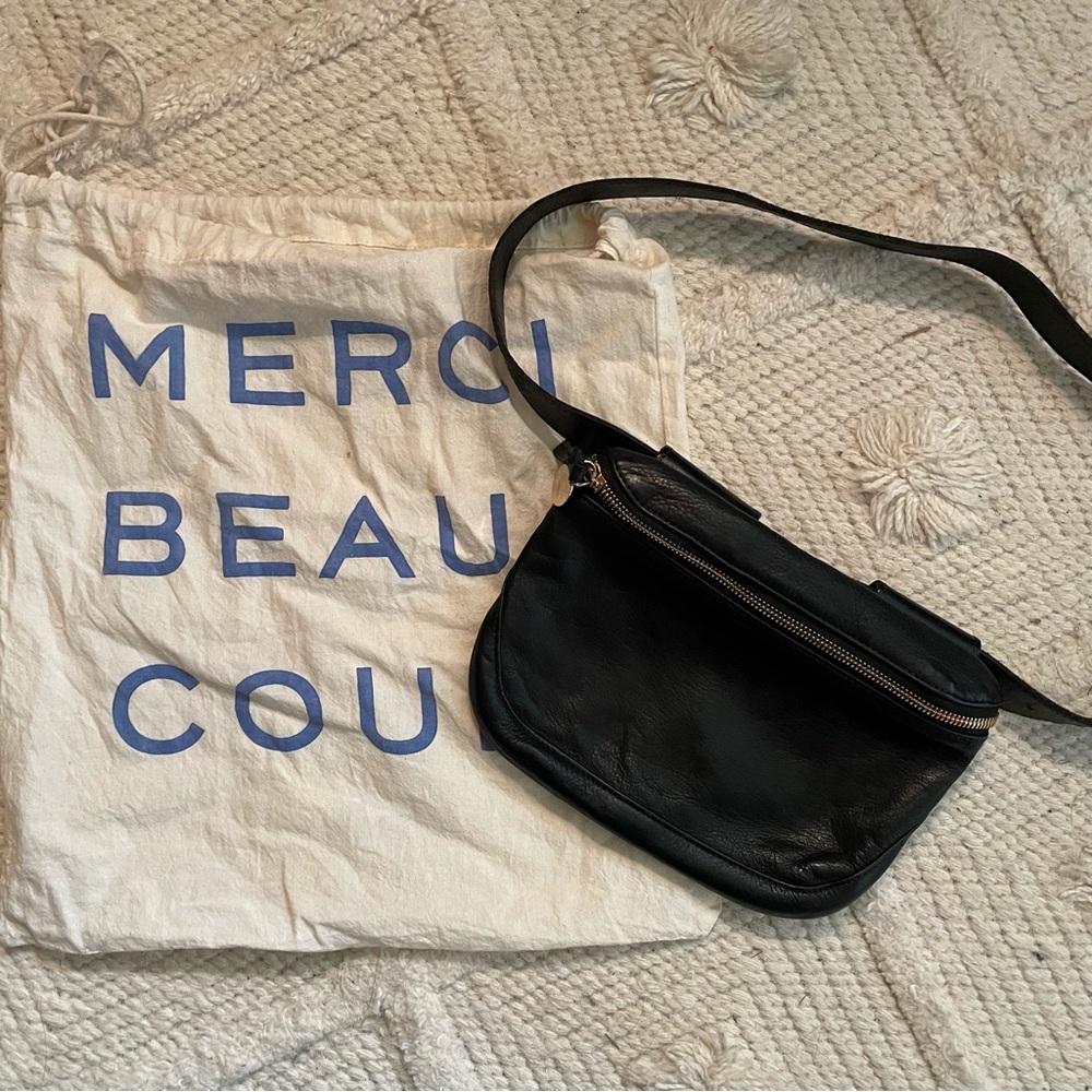 Clare V Black Leather Fanny Pack Belt Bag